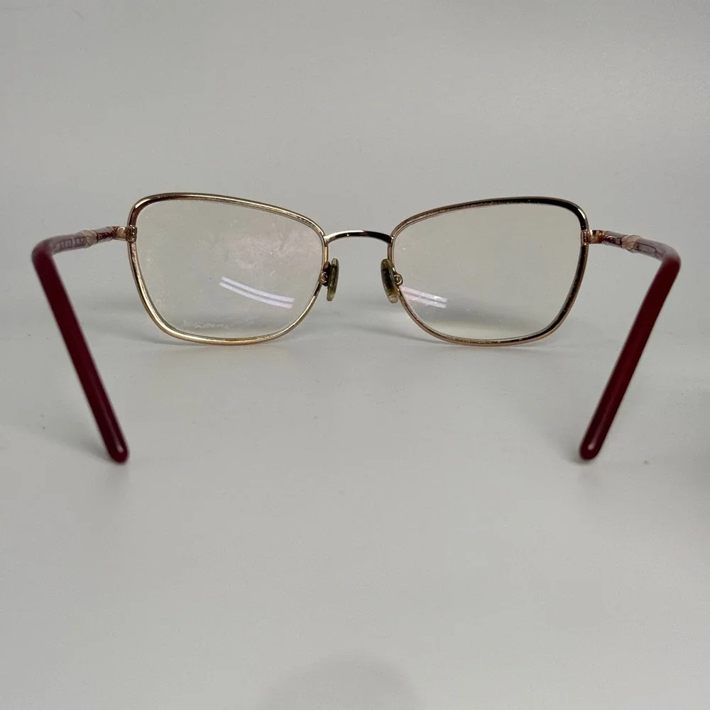Longchamp LO2155 772 Gold Burgundy‎ Cat Eye Eyeglasses Frames 53-18-140 Womens